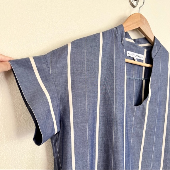 RUMI MURAKAMI Chambray Striped Dress in Blue - Picture 4 of 8